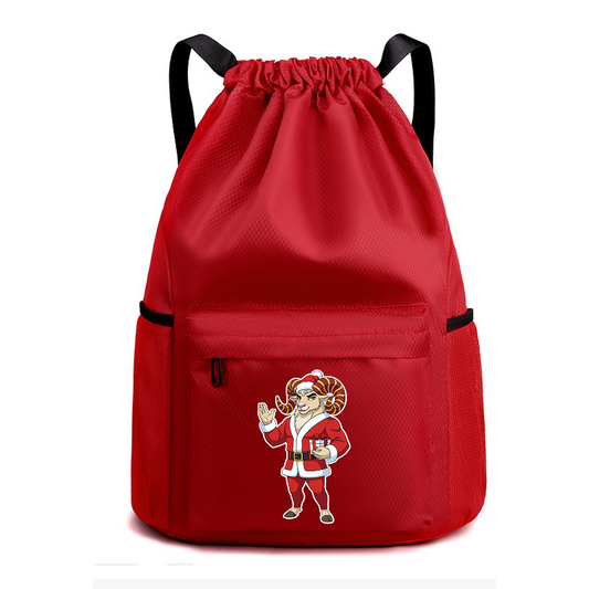Custom Drawstring Backpack with Logo School Christmas-themed Spirit Wear