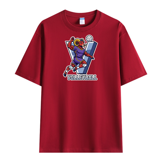 Cotton Custom T-Shirt With Logo School Volleyball-themed Spirit Wear