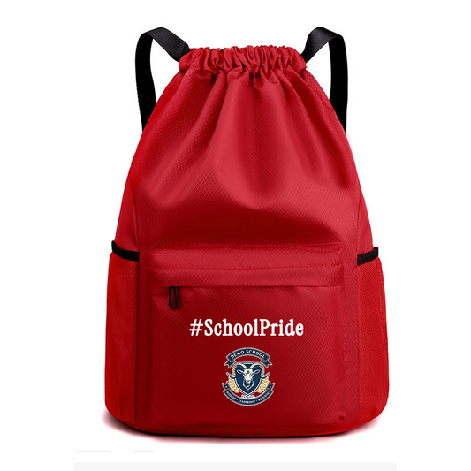 Custom Drawstring Backpack with Logo School Logo Hashtag-themed Spirit Wear