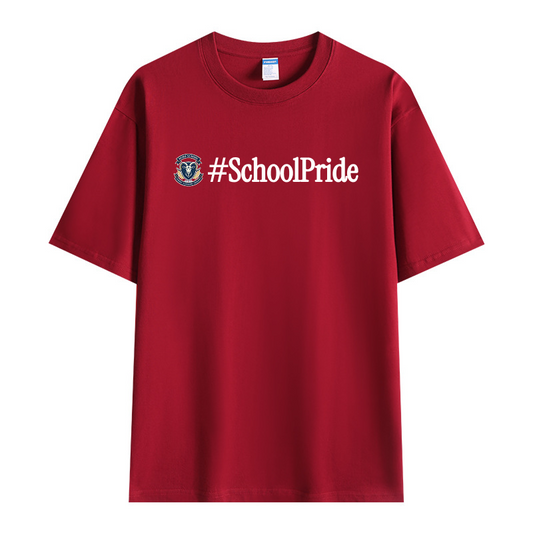 Cotton Custom T-Shirt With Logo School Logo Hashtag-themed Spirit Wear