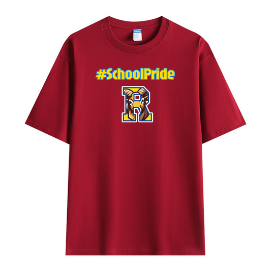 Cotton Custom T-Shirt With Logo School Capital Hashtag-themed Spirit Wear