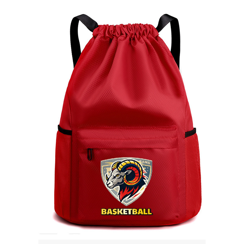 Custom Drawstring Backpack with Logo School Basketball-themed Spirit Wear
