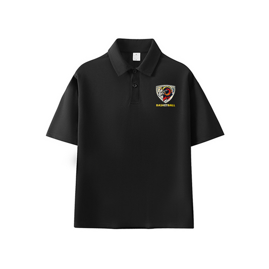 Custom Polo Shirt With Logo School Basketball-themed Spirit Wear
