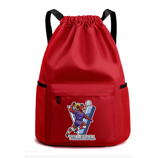 Custom Drawstring Backpack with Logo School Volleyball-themed Spirit Wear