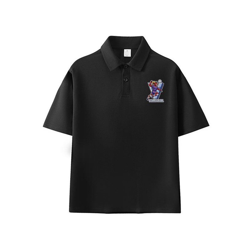 Custom Polo Shirt With Logo School Volleyball-themed Spirit Wear
