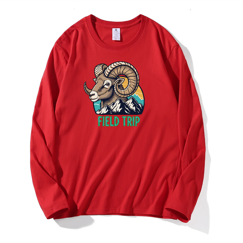 Long Sleeve Cotton Custom T-Shirt With Logo School Fieldtrip-themed Spirit Wear